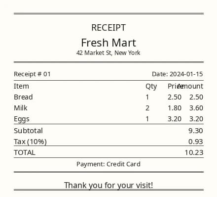 Receipt 1